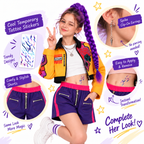 Temporary tattoo stickers clip-on earrings and shorts details