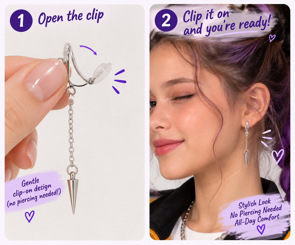 How to wear the spike clip-on earrings
