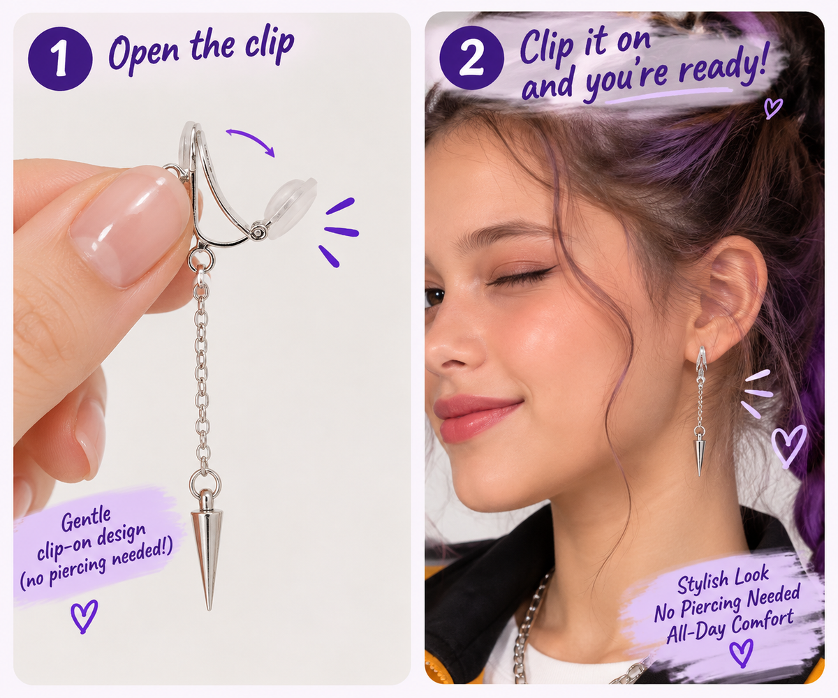 How to wear the spike clip-on earrings