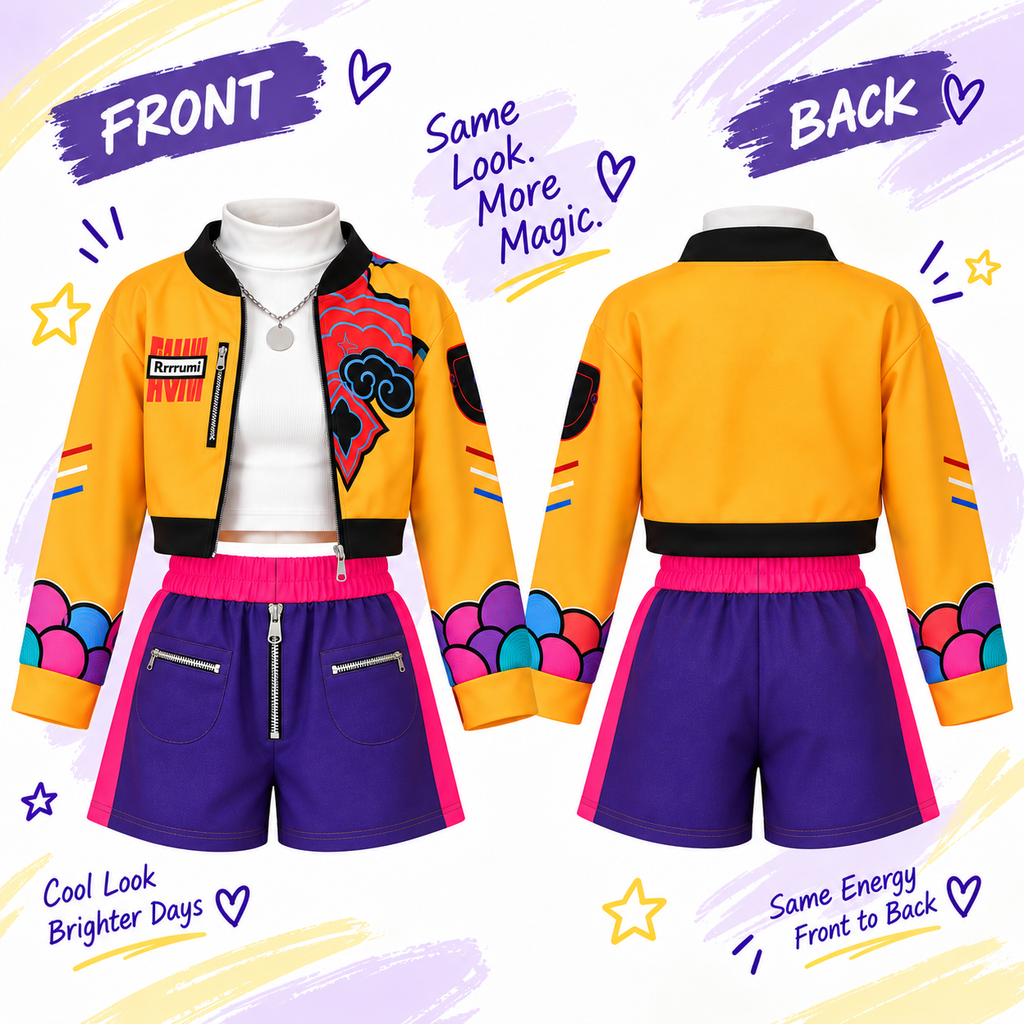 Costume front and back views